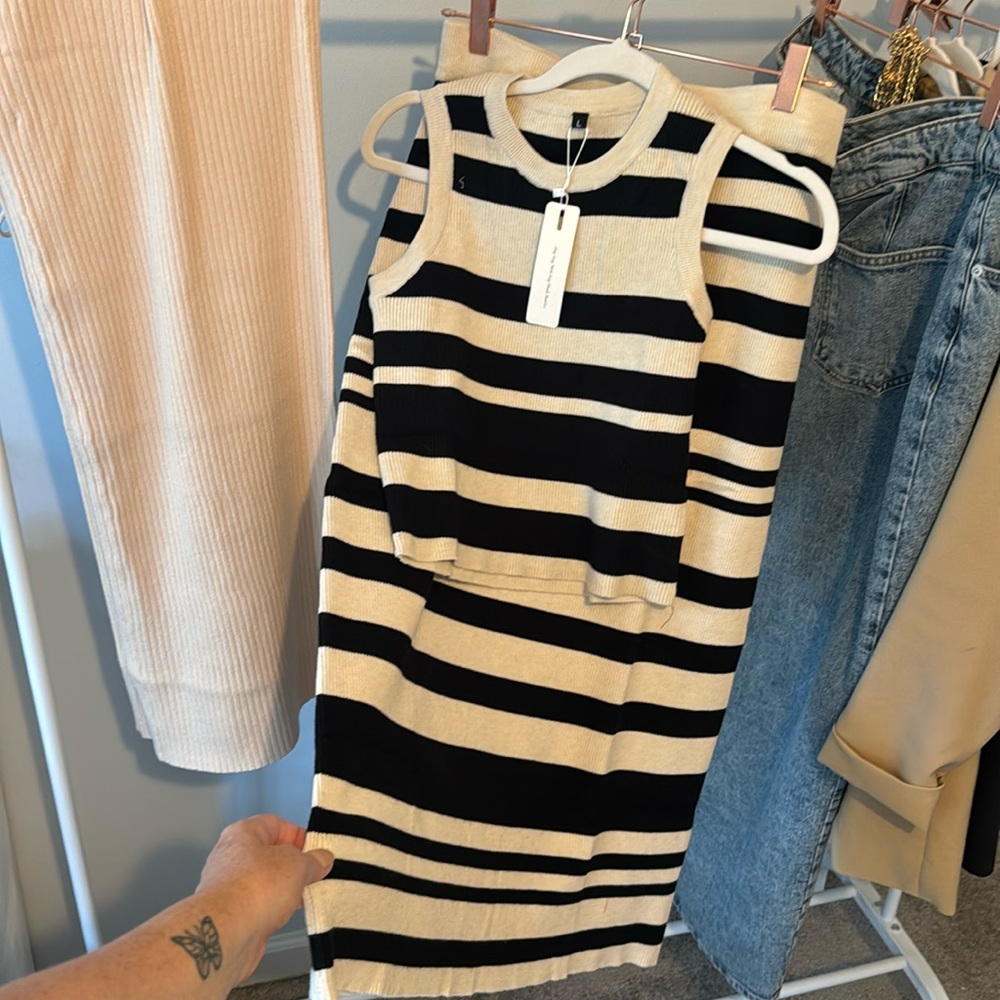 Black and Cream Brand New Sweater Set
